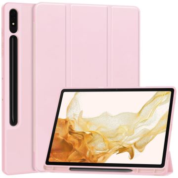 Samsung Galaxy Tab S9 Plus Fodral Tri-Fold Pennhållare Rosa