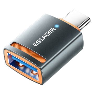 ESSAGER USB-C Till USB-A Adapter Grå