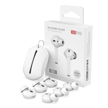 AHASTYLE AirPods 2/1 3-PACK Öronpluggar Silikon Storlek L Vit