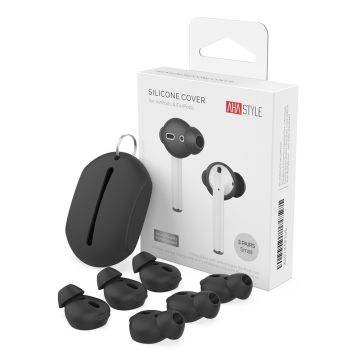 AHASTYLE AirPods 2/1 3-PACK Öronpluggar Silikon Storlek L Svart