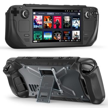 Steam Deck / OLED Hybrid Kickstand Skal Transparent/Svart