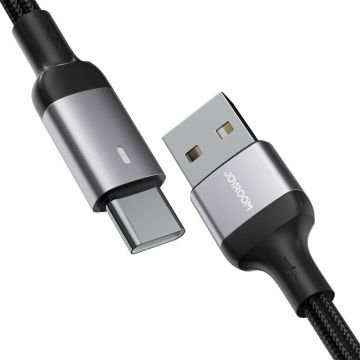 Joyroom 2m 3A USB-C Nylon Laddningskabel Svart