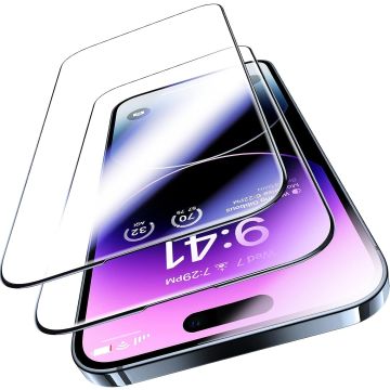 2-Pack iPhone 15 Pro Heltäckande Skärmskydd i Härdat Glas