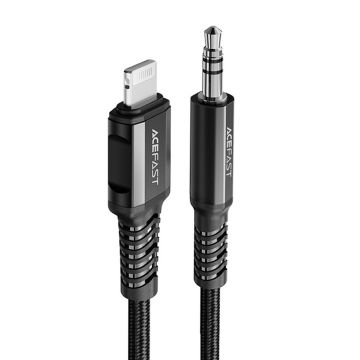 Acefast 1.2m Lightning Till 3.5 mm AUX Ljudkabel Nylon - Svart