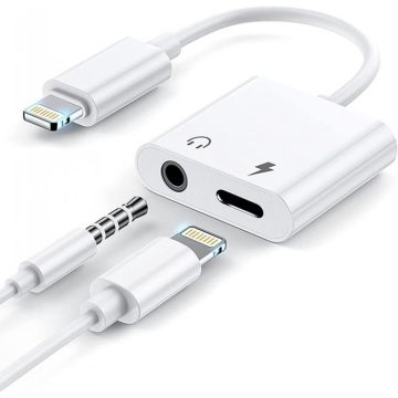 Lightning Till AUX 3.5 mm Ljud Adapter - Vit