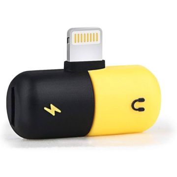 Lightning Splitter x2 Lightning Port - Svart/Gul